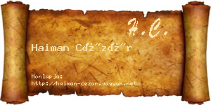 Haiman Cézár névjegykártya